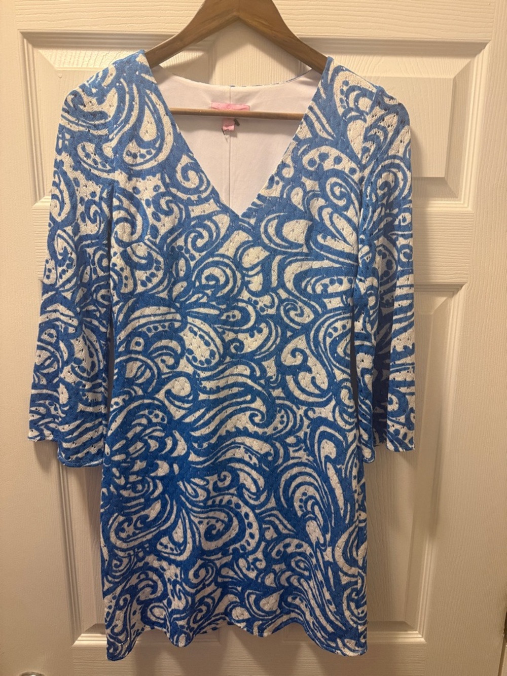 Lilly Pulitzer Blue and White Long Sleeve Dress